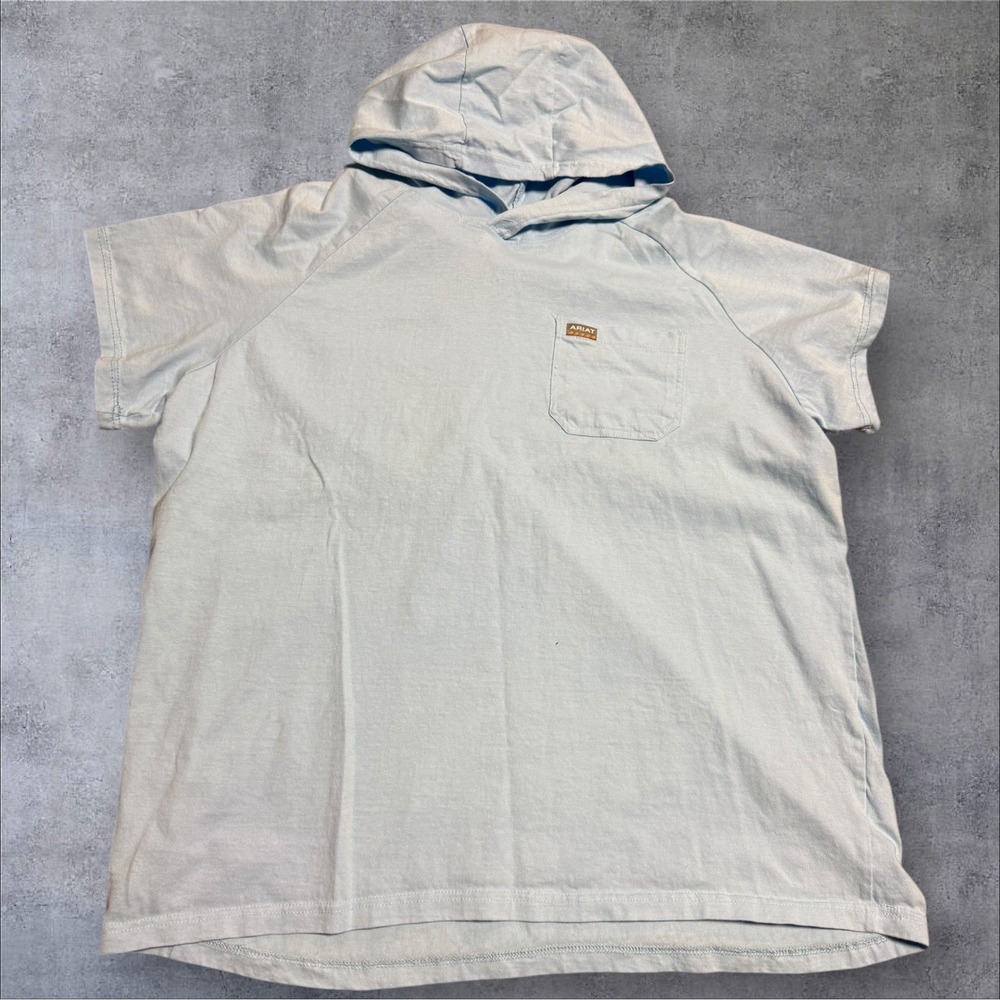 Ariat Rebar‎ Hooded Shirt Men's 2Xl Short Sleeve Workwear Pullover